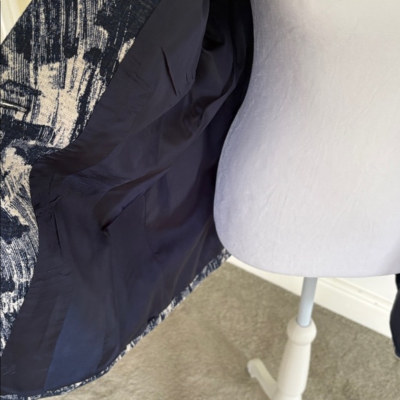 Cold Water Creek Navy/Cream Jacket with 3/4 Sleeves - Picture 10 of 14